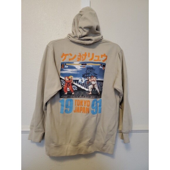 Capcom Street Fighter II Hoodie Unisex Small Beige Retro Gamer 90s Graphic - Picture 11 of 16